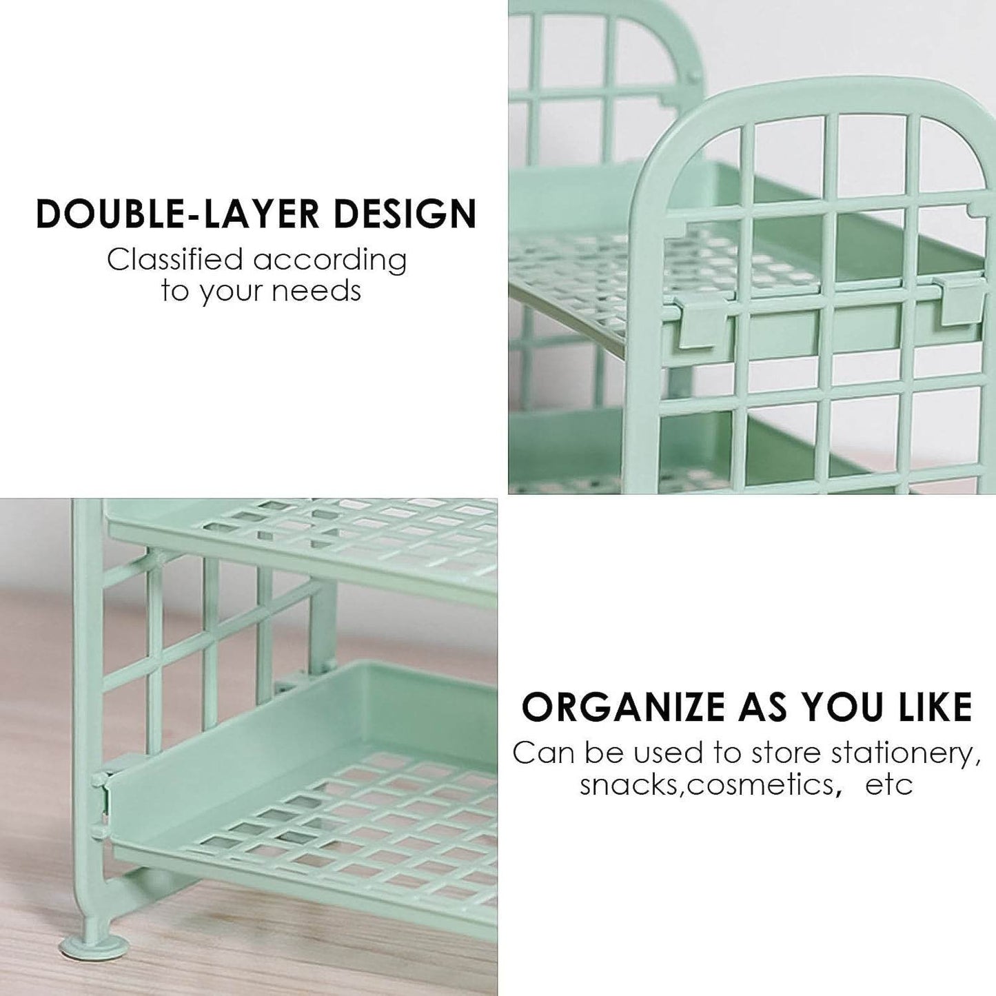 2Layer Foldable Plastic Small Storage Shelf / Rack (1 Pc / Mix Color) - infinityexculsivestore.com