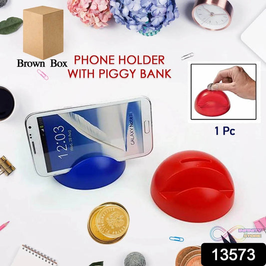 2in1 ABS Plastic Phone Holder Phone Stand With Coin Bank (1 Pc) - infinityexculsivestore.com