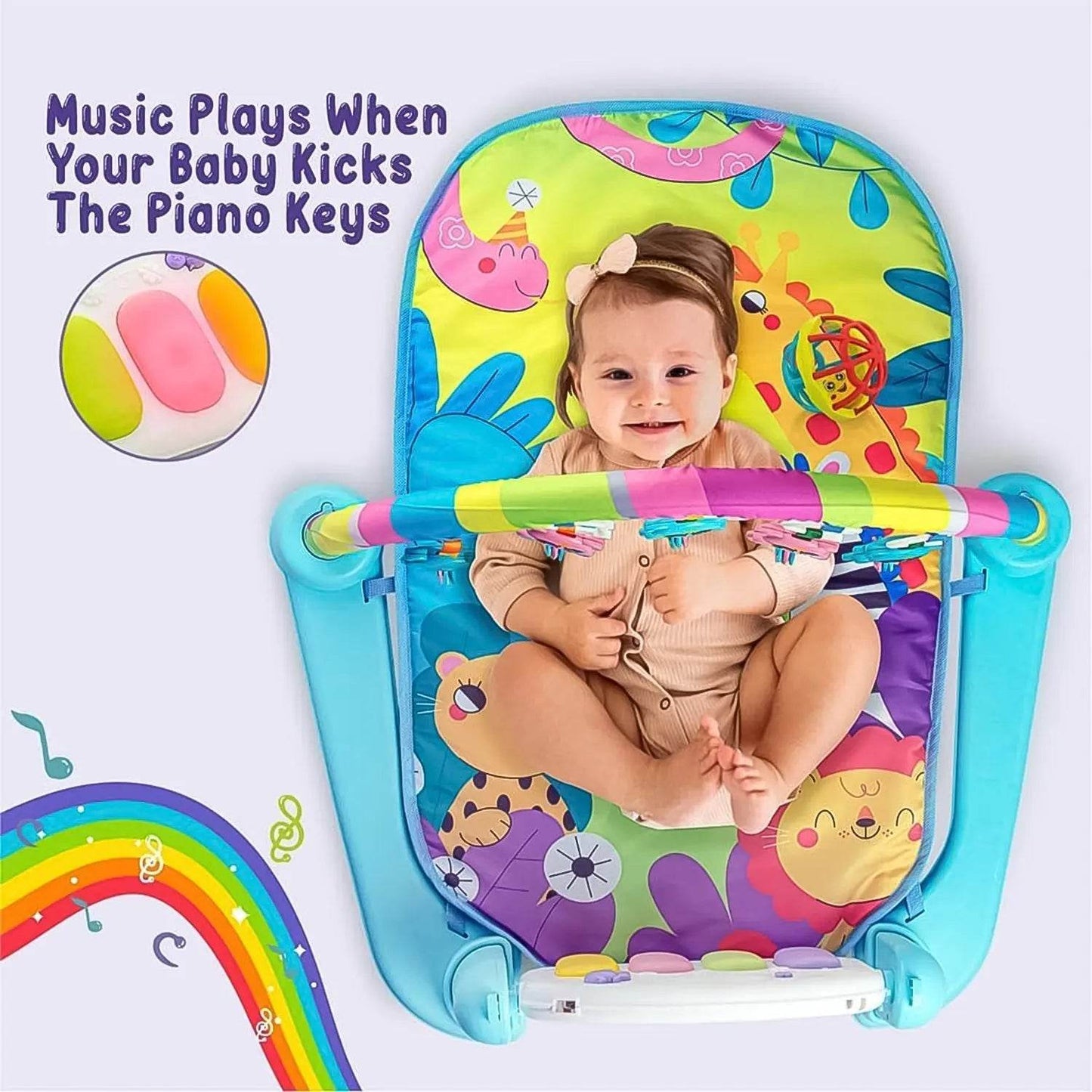 2in1 Baby Kick and Play Piano Gym Mat & Fitness Rack (1 Set) - infinityexculsivestore.com