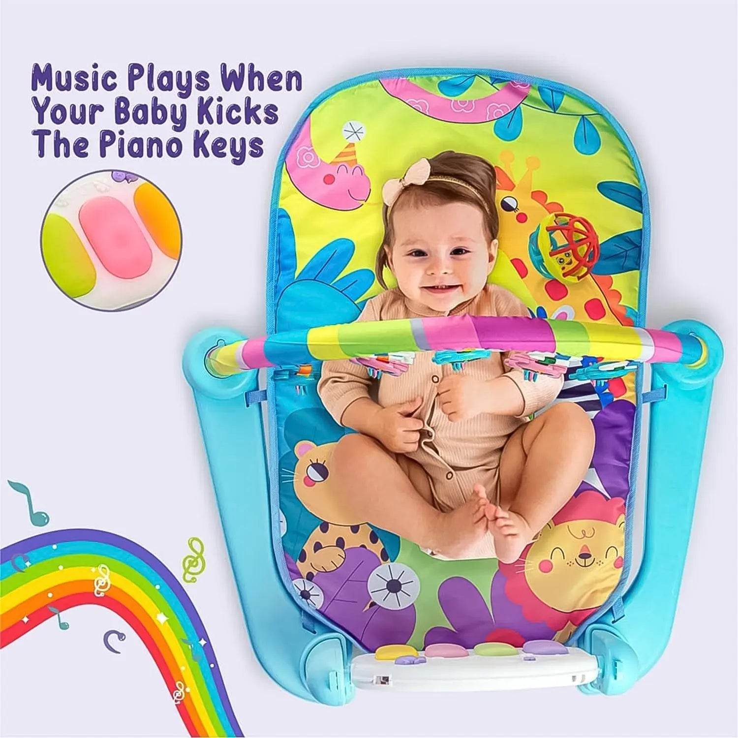 2in1 Baby Kick and Play Piano Gym Mat & Fitness Rack (1 Set) - infinityexculsivestore.com