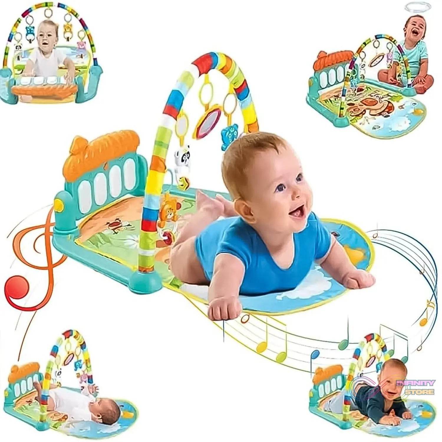 2in1 Baby Kick and Play Piano Gym Mat & Fitness Rack (1 Set) - infinityexculsivestore.com