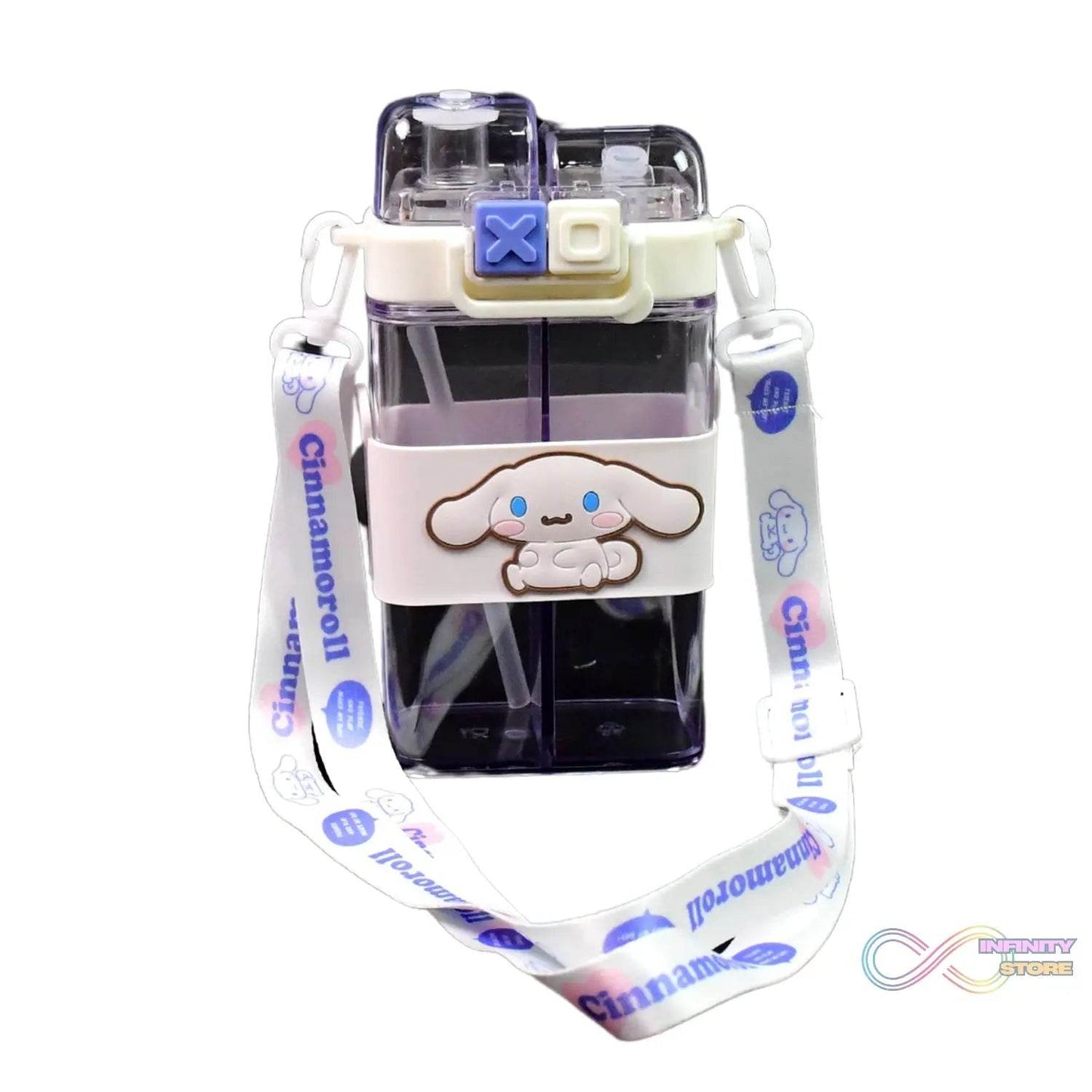 2in1 Dual Compartment Water Bottle with Straw and Adjustable Shoulder Straps (1 Pc / Multi color) - infinityexculsivestore.com