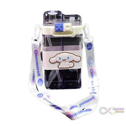 2in1 Dual Compartment Water Bottle with Straw and Adjustable Shoulder Straps (1 Pc / Multi color) - infinityexculsivestore.com