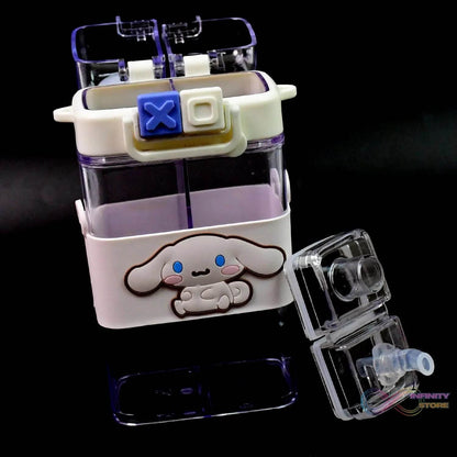 2in1 Dual Compartment Water Bottle with Straw and Adjustable Shoulder Straps (1 Pc / Multi color) - infinityexculsivestore.com