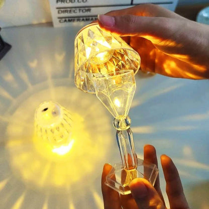 2in1 Transparent Mini Crystal Table Lamp with Reflection Light - infinityexculsivestore.com