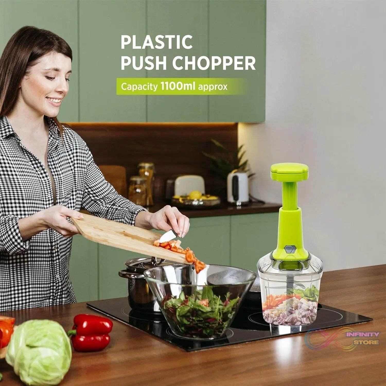 2in1 Press Vegetable Choppers for Kitchen (1100 ML) - infinityexculsivestore.com