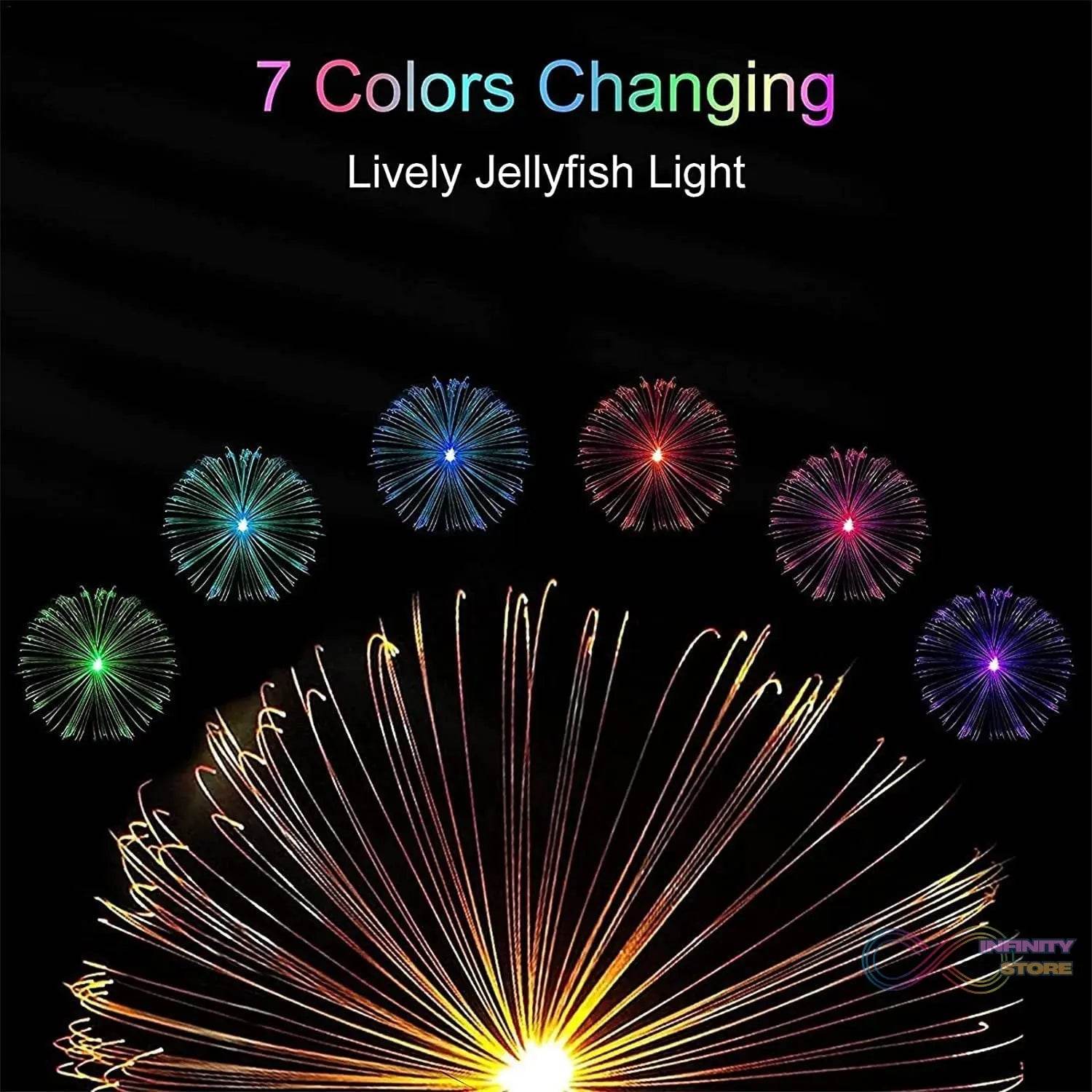 2pcs Garden Solar Outdoor Lights Decorative , 7 Colors Changing RGB Light Waterproof Flower Jellyfish Firework Decor for Garden Patio Landscape Pathway Yard Holiday Decor - infinityexculsivestore.com