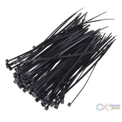 3×100 MM Nylon Self Locking Cable Ties, Heavy Duty Strong Zip Wire Tie. Pack of 100pc - Black - infinityexculsivestore.com