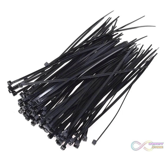 3×100 MM Nylon Self Locking Cable Ties, Heavy Duty Strong Zip Wire Tie. Pack of 100pc - Black - infinityexculsivestore.com