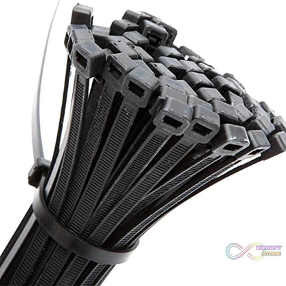 3×100 MM Nylon Self Locking Cable Ties, Heavy Duty Strong Zip Wire Tie. Pack of 100pc - Black - infinityexculsivestore.com