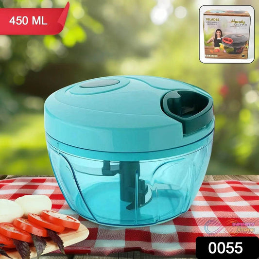 3 Blades Handy Chopper and Slicer Used Widely for chopping and Slicing (450 ML / 1 Pc) - infinityexculsivestore.com
