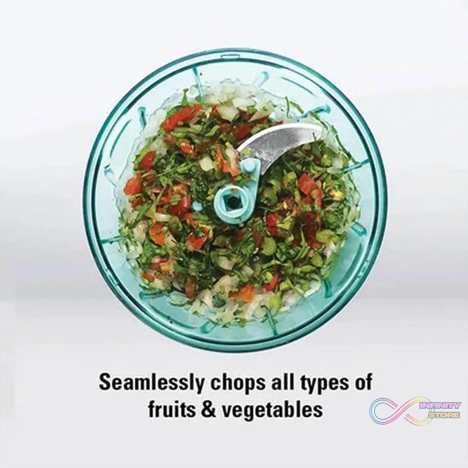 3 Blades Handy Chopper and Slicer Used Widely for chopping and Slicing (450 ML / 1 Pc) - infinityexculsivestore.com