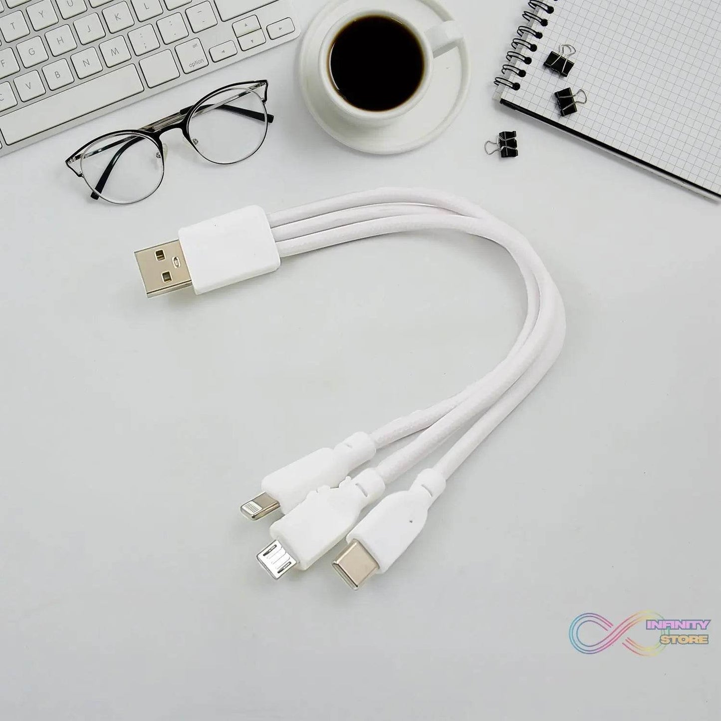 3 In 1 Charging Cable Fast Charging Cord USB Cable 3.5 Amp (1 Pc) - infinityexculsivestore.com