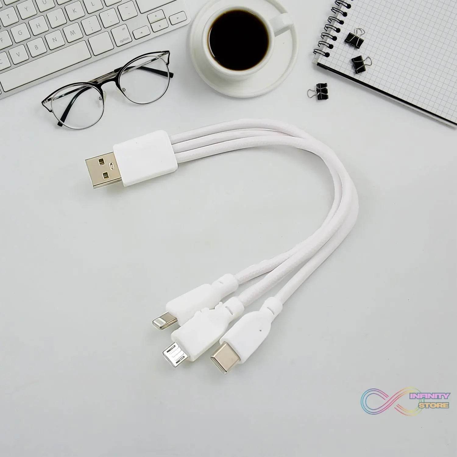 3 In 1 Charging Cable Fast Charging Cord USB Cable 3.5 Amp (1 Pc) - infinityexculsivestore.com
