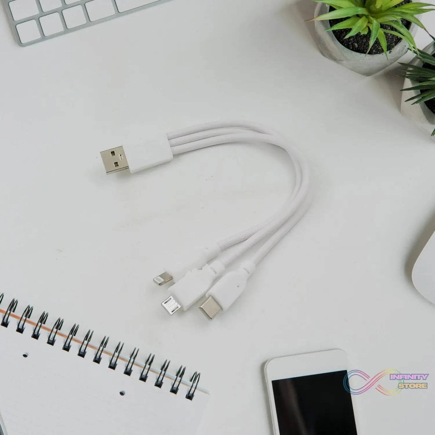 3 In 1 Charging Cable Fast Charging Cord USB Cable 3.5 Amp (1 Pc) - infinityexculsivestore.com