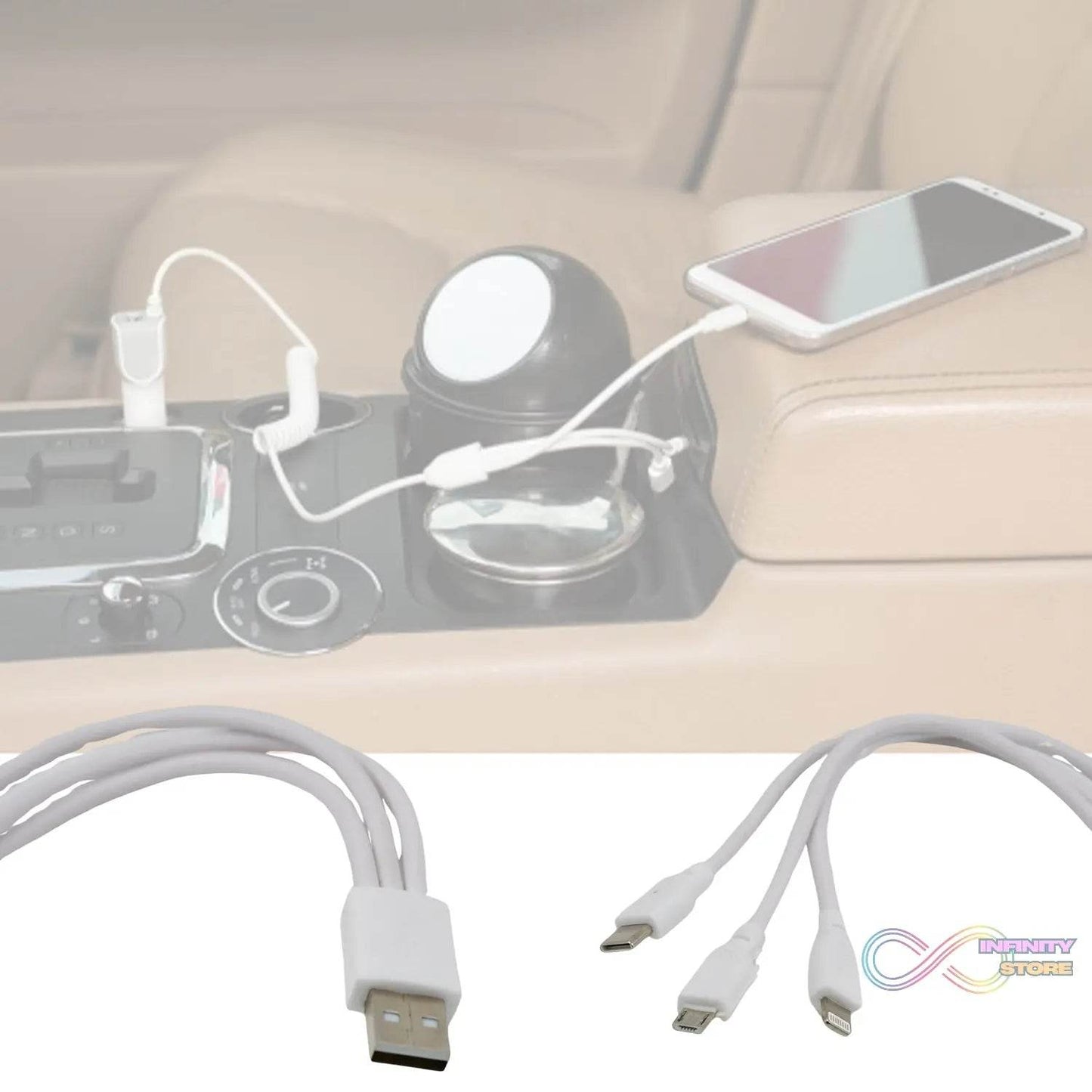 3 In 1 Charging Cable Fast Charging Cord USB Cable 3.5 Amp (1 Pc) - infinityexculsivestore.com