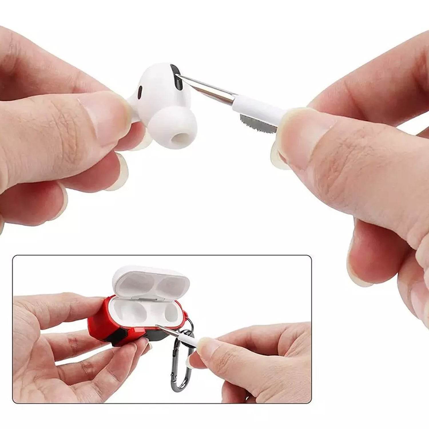 3 In 1 Earbuds Cleaning Pen For Cleaning Of Ear Buds And Ear Phones Easily Without Having Any Damage. - infinityexculsivestore.com