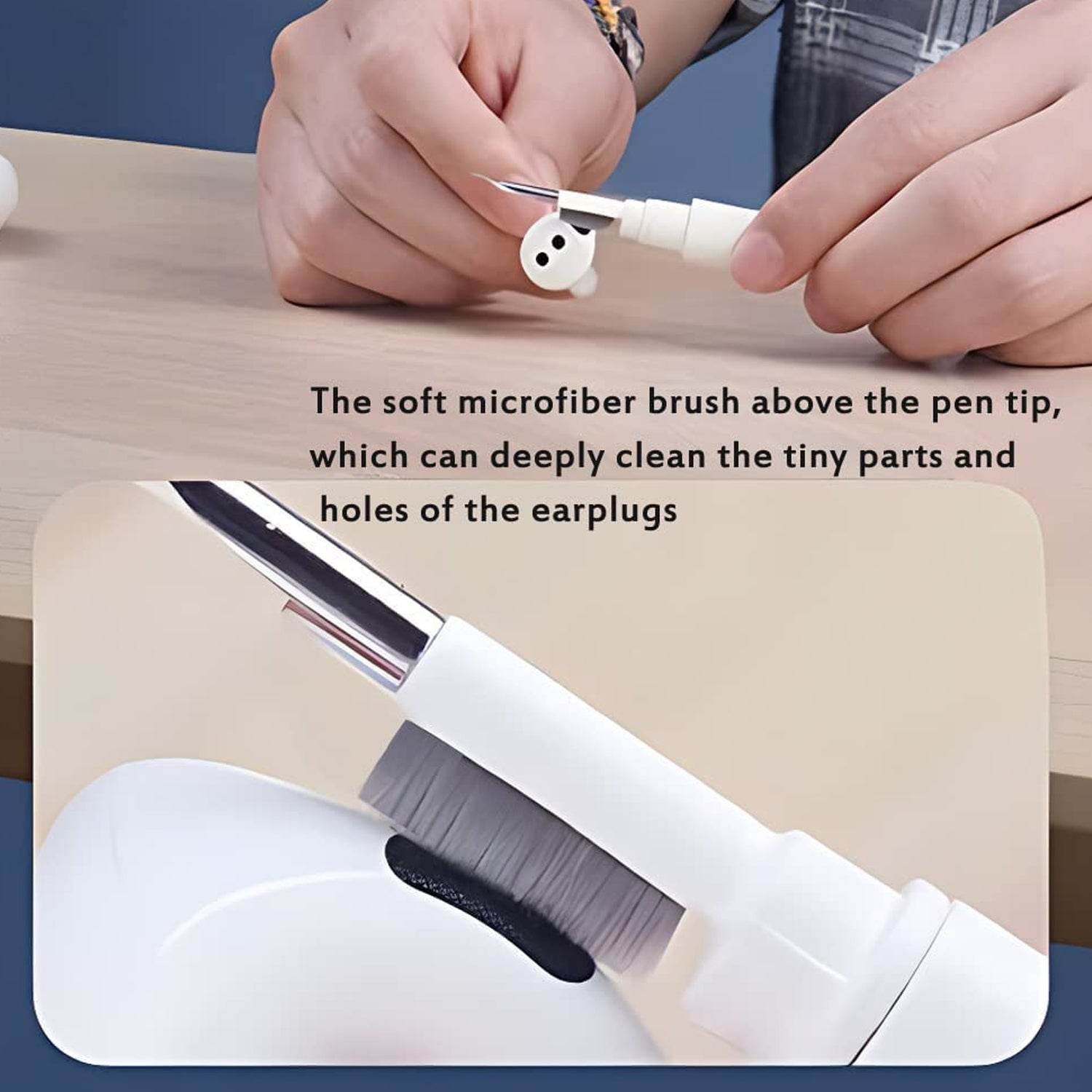3 In 1 Earbuds Cleaning Pen For Cleaning Of Ear Buds And Ear Phones Easily Without Having Any Damage. - infinityexculsivestore.com