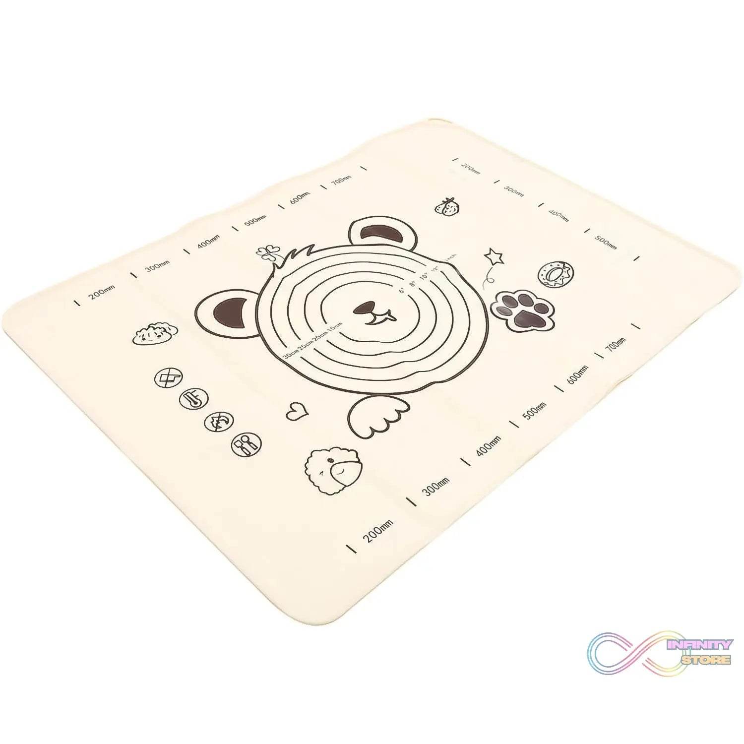 3 In 1 Heavy Silicone Baking Mat With Wooden Belan & Cake Scraper (3 Pcs Set / 70×50 CM) - infinityexculsivestore.com