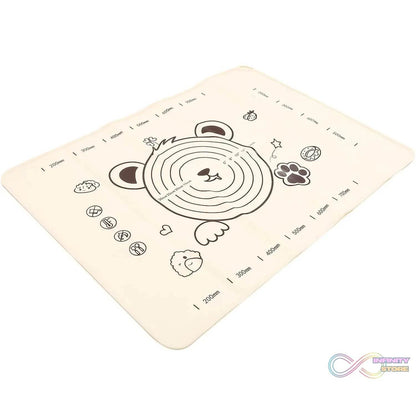 3 In 1 Heavy Silicone Baking Mat With Wooden Belan & Cake Scraper (3 Pcs Set / 70×50 CM) - infinityexculsivestore.com