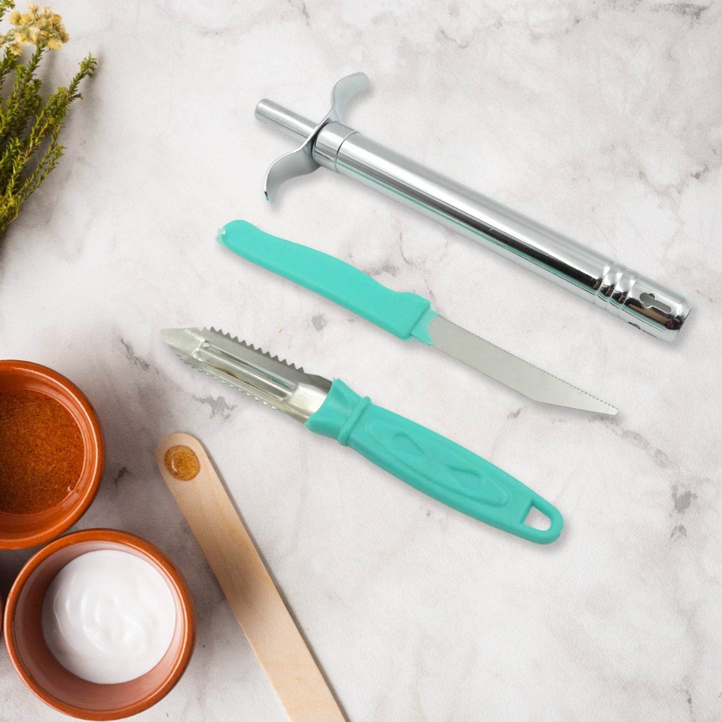 3 In 1 Kitchen Combo - Kitchen Lighter, Stainless Steel Knife and Peeler - infinityexculsivestore.com