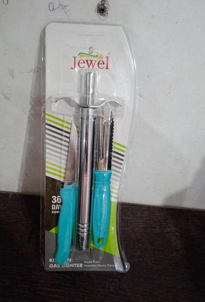 3 In 1 Kitchen Combo - Kitchen Lighter, Stainless Steel Knife and Peeler - infinityexculsivestore.com
