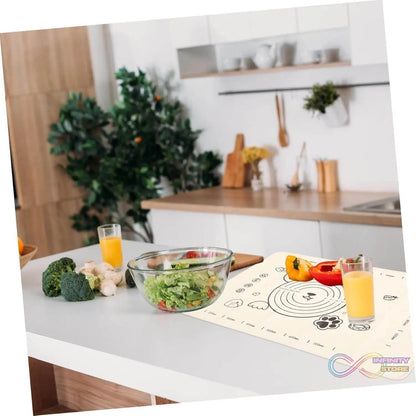 3 In 1 Low Silicone Baking Mat With Wooden Belan & Cake Scraper (3 Pcs Set / 70×50 CM) - infinityexculsivestore.com