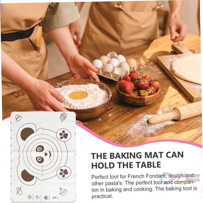 3 In 1 Silicone Baking Mat With Wooden Belan & Cake Scraper (3 Pcs Set / 50×70 CM) - infinityexculsivestore.com
