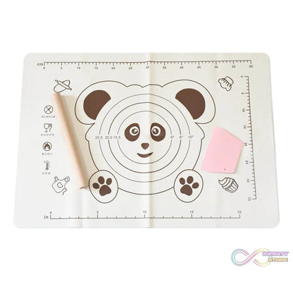 3 In 1 Silicone Baking Mat With Wooden Belan & Cake Scraper (3 Pcs Set / 50×70 CM) - infinityexculsivestore.com