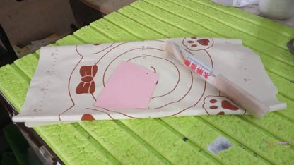 3 In1 Silicone Baking Mat With Wooden Belan & Cake Scraper (3 Pcs Set / 65×45 CM) - infinityexculsivestore.com