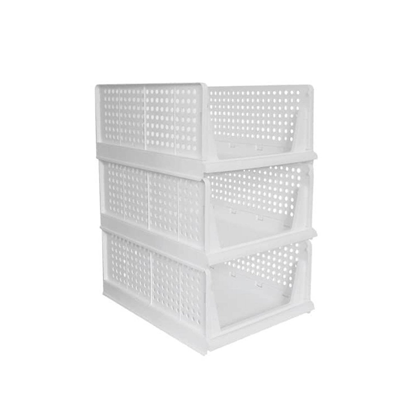 3 Layer Clothes Organizer for Wardrobe Cupboard Organizer for Clothes Foldable and Stackable Closet Organizer Drawer Organizer for Clothes, Multi Purpose Plastic Drawer - infinityexculsivestore.com