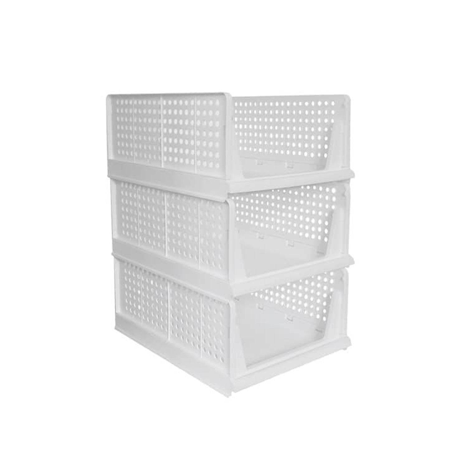 3 Layer Clothes Organizer for Wardrobe Cupboard Organizer for Clothes Foldable and Stackable Closet Organizer Drawer Organizer for Clothes, Multi Purpose Plastic Drawer - infinityexculsivestore.com