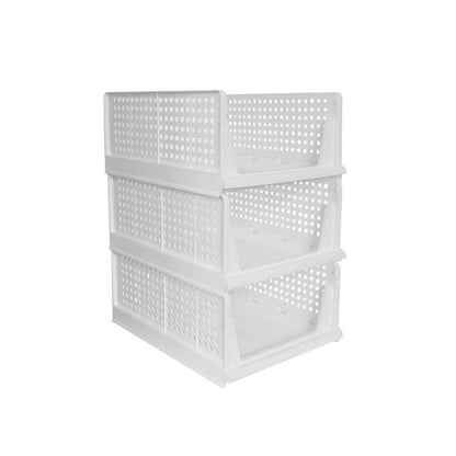 3 Layer Clothes Organizer for Wardrobe Cupboard Organizer for Clothes Foldable and Stackable Closet Organizer Drawer Organizer for Clothes, Multi Purpose Plastic Drawer - infinityexculsivestore.com