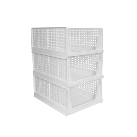 3 Layer Clothes Organizer for Wardrobe Cupboard Organizer for Clothes Foldable and Stackable Closet Organizer Drawer Organizer for Clothes, Multi Purpose Plastic Drawer - infinityexculsivestore.com