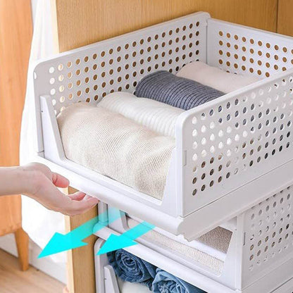 3 Layer Clothes Organizer for Wardrobe Cupboard Organizer for Clothes Foldable and Stackable Closet Organizer Drawer Organizer for Clothes, Multi Purpose Plastic Drawer - infinityexculsivestore.com