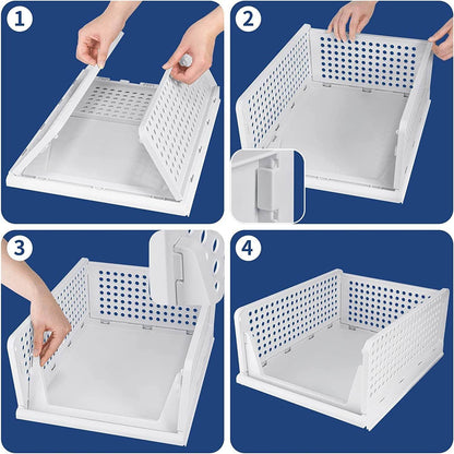 3 Layer Clothes Organizer for Wardrobe Cupboard Organizer for Clothes Foldable and Stackable Closet Organizer Drawer Organizer for Clothes, Multi Purpose Plastic Drawer - infinityexculsivestore.com