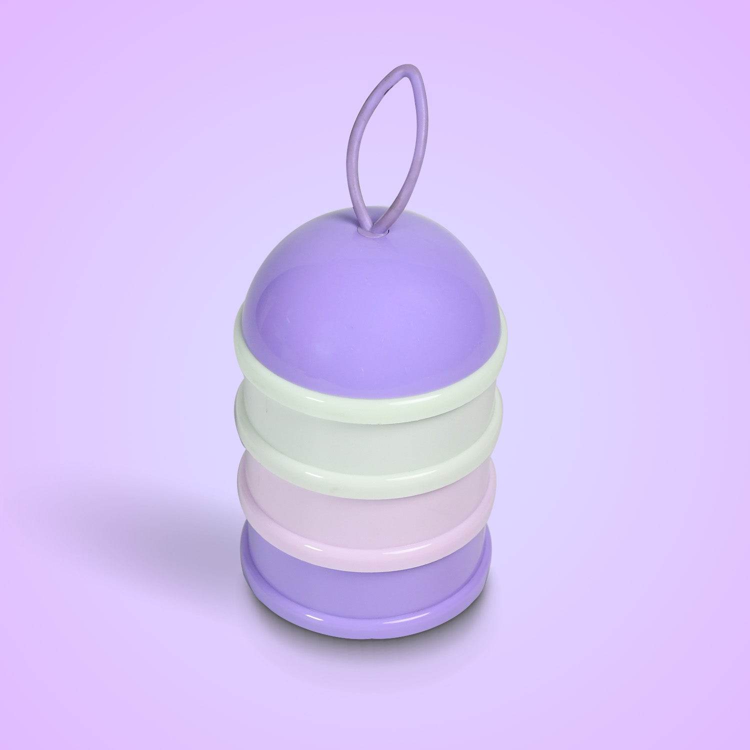 3 Layer Cute Portable Baby Food Milk Powder Storage Box Bottle Container Milk Powder Baby Food Container Bowl. (Purple) - infinityexculsivestore.com