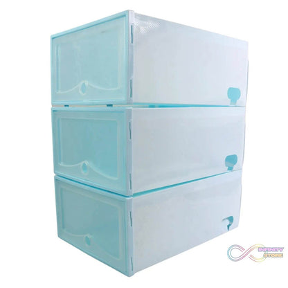3 Layer Plastic Shoes Storage Box, Stackable Shoe Storage (1 Set / 3 Layer Set) - infinityexculsivestore.com