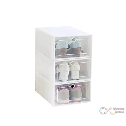 3 Layer Transparent Shoes Storage Box Plastic Stackable Shoe Storage (1 Set / 3 Layer) - infinityexculsivestore.com