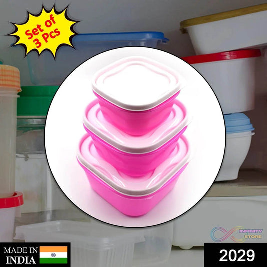 3 Pc Multi-Purpose Container used in all kinds of household and official purposes for storing food and stuffs etc. - infinityexculsivestore.com
