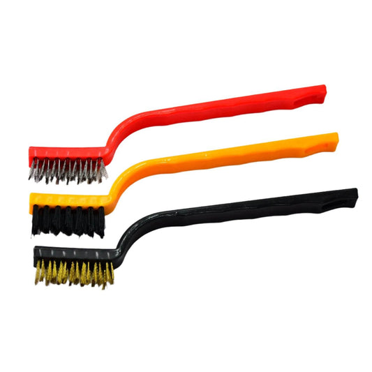3-Piece Mini Wire Brush Set: Tackle Tough Cleaning Jobs (Multi-Material) - infinityexculsivestore.com