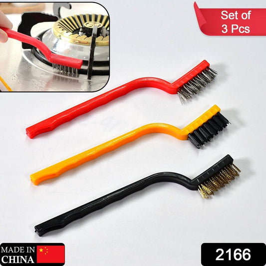 3-Piece Mini Wire Brush Set: Tackle Tough Cleaning Jobs (Multi-Material) - infinityexculsivestore.com