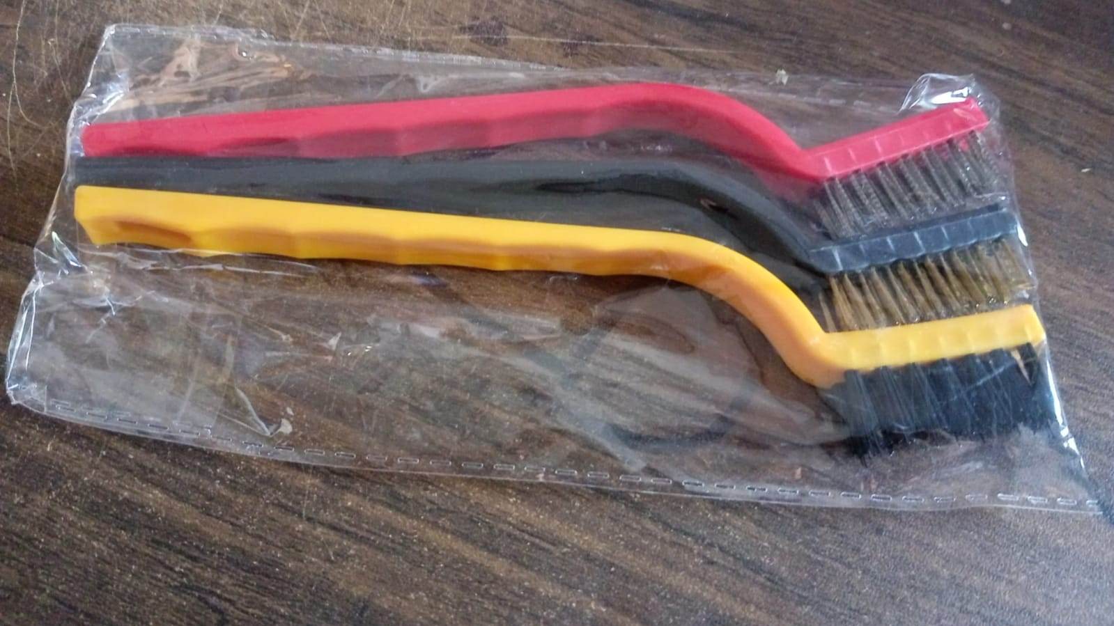 3-Piece Mini Wire Brush Set: Tackle Tough Cleaning Jobs (Multi-Material) - infinityexculsivestore.com