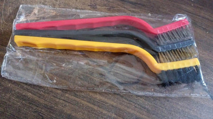 3-Piece Mini Wire Brush Set: Tackle Tough Cleaning Jobs (Multi-Material) - infinityexculsivestore.com