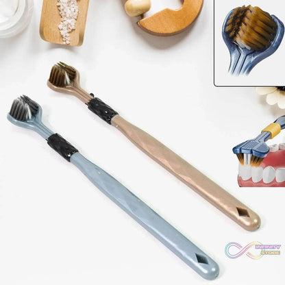 3 Sided Toothbrush, Soft Bristle Toothbrush (2 Pc Set) - infinityexculsivestore.com
