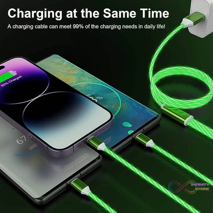 3 in 1 Charging Cable Light Up Fast Charger Multi Charging Cable (1 Pc) - infinityexculsivestore.com