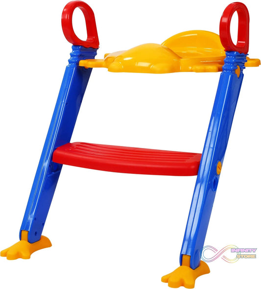 3 in 1 Kids / Toddler Potty Toilet Seat with Step Stool Ladder (Multicolour) - infinityexculsivestore.com