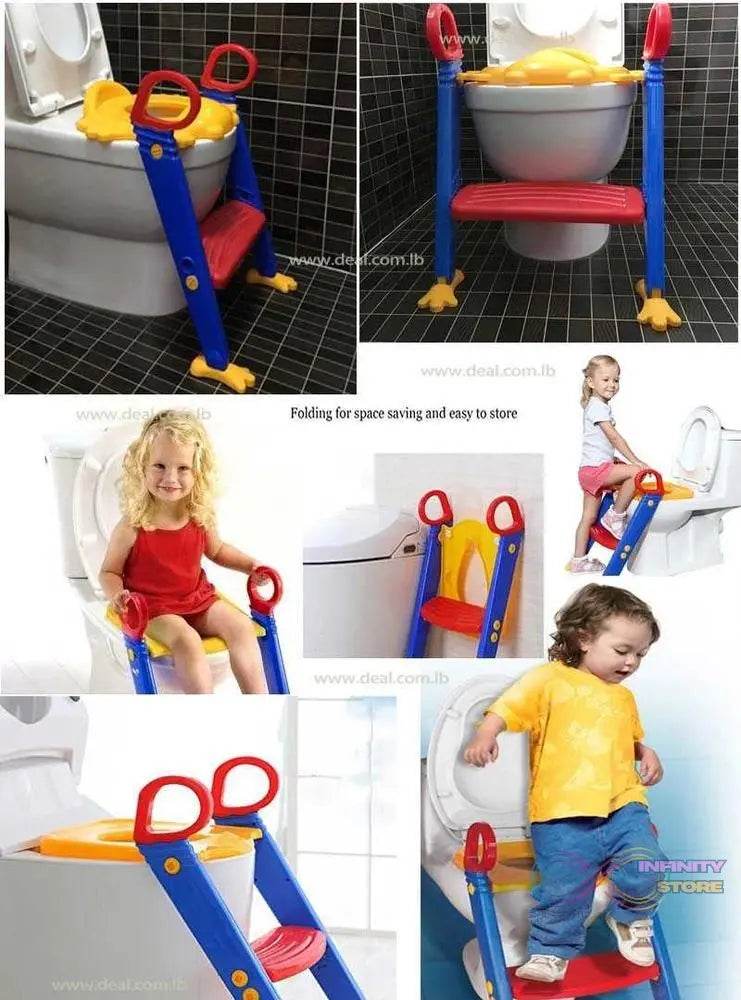 3 in 1 Kids / Toddler Potty Toilet Seat with Step Stool Ladder (Multicolour) - infinityexculsivestore.com