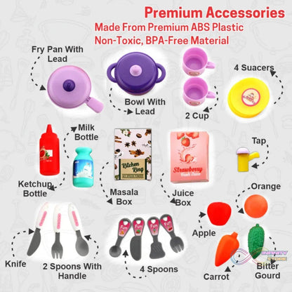 3 in 1 Kitchen Set for Kids, Portable Pretend Play Toys for Kids with Suitcase (1 Set) - infinityexculsivestore.com