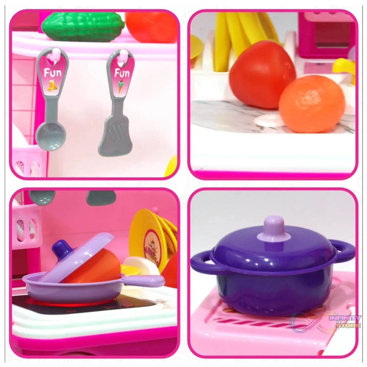 3 in 1 Kitchen Set for Kids, Portable Pretend Play Toys for Kids with Suitcase (1 Set) - infinityexculsivestore.com